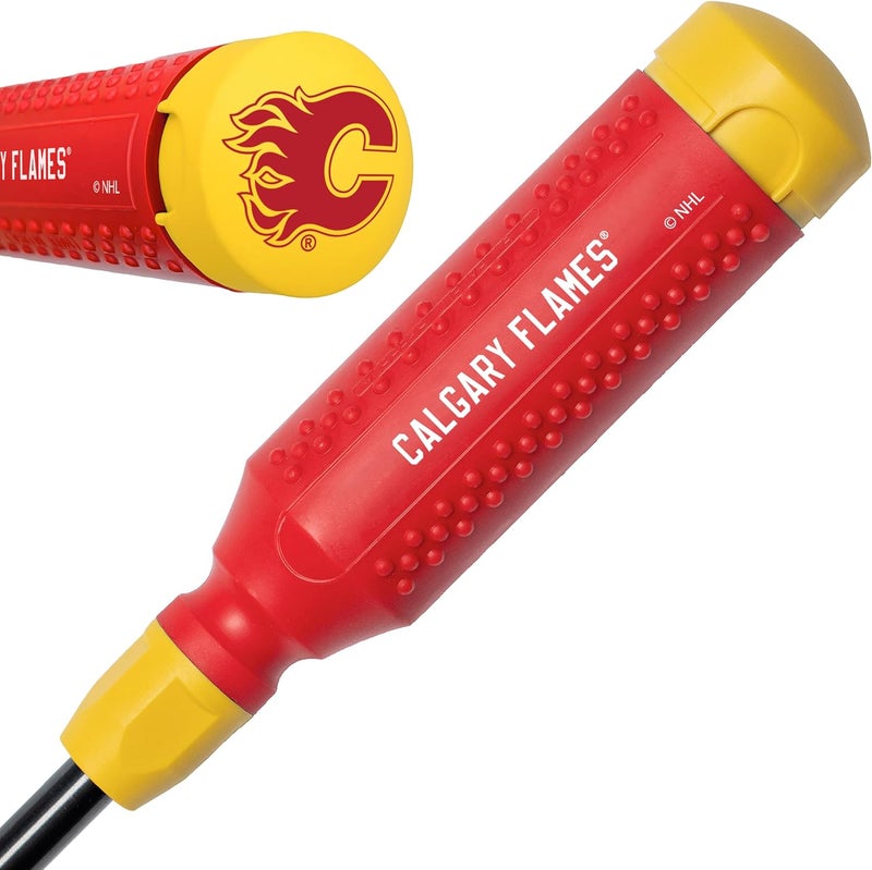 Megapro ® NHL® Team Edition Multi-bit Screwdriver | Officially Licensed NHL® Gear | Durable, Ergonomic, Pro-Grade Screwdriver (Calgary Flames®) - Image 1